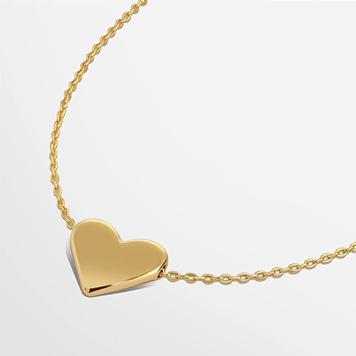 N-SMOOTH HEART PENDANT NECKLACE(GOLD FILLED JEWELRY)